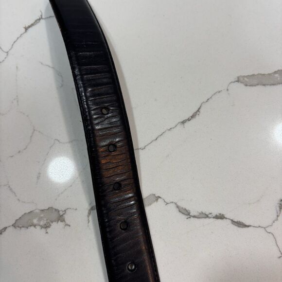 Lauren Ralph Lauren Belt Size 34 Black Solid Brass Buckle Italian Leather - Picture 7 of 9